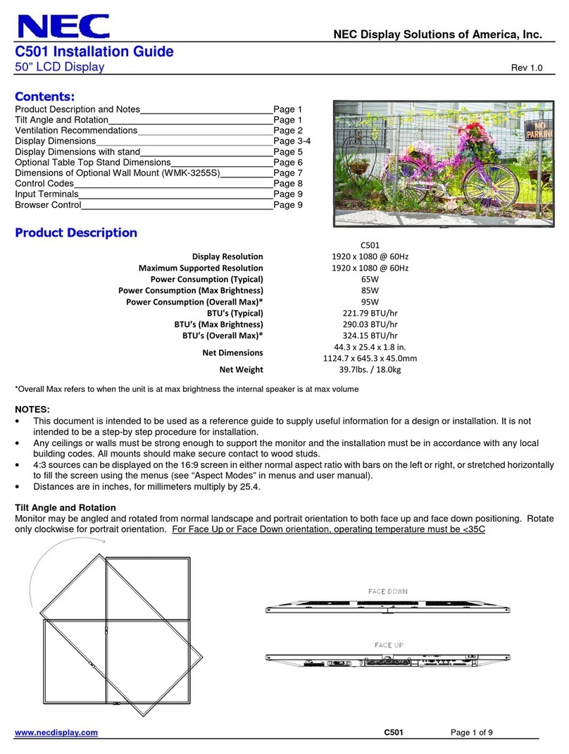 NEC MultiSync C501 User manual
