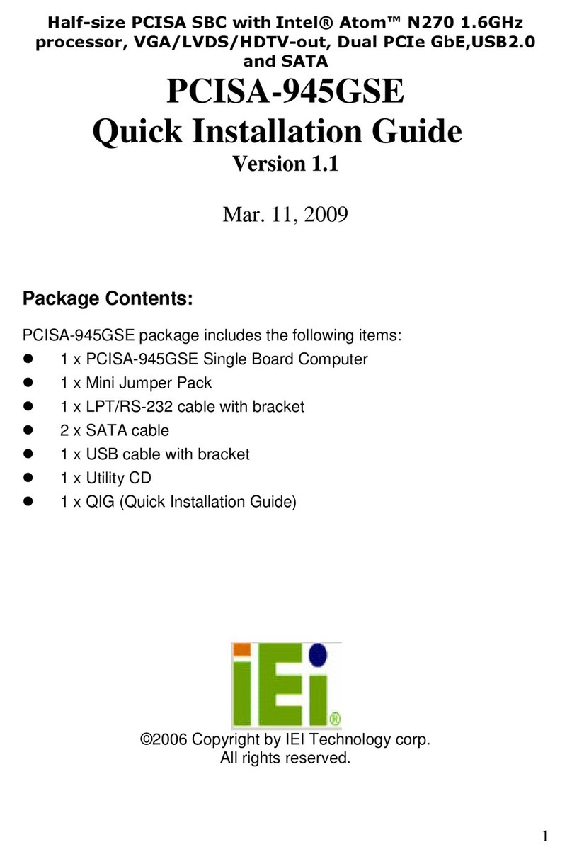 IEI Technology PCISA-945GSE Quick installation guide