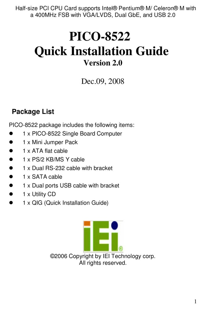 IEI Technology PICO-8522 User manual