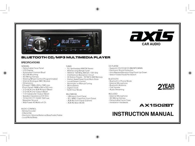 Axis Car Audio AX1502BT instruction manual