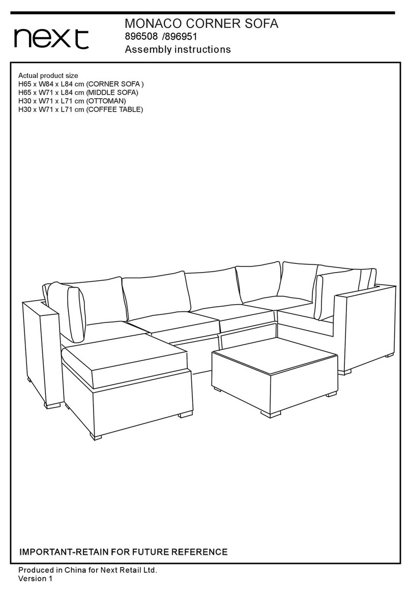 Next MONACO CORNER SOFA User manual Next MONACO CORNER SOFA User manual