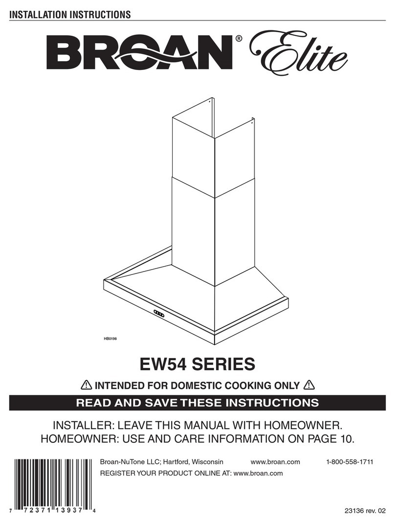 Broan Elite EW54 Series installation instructions