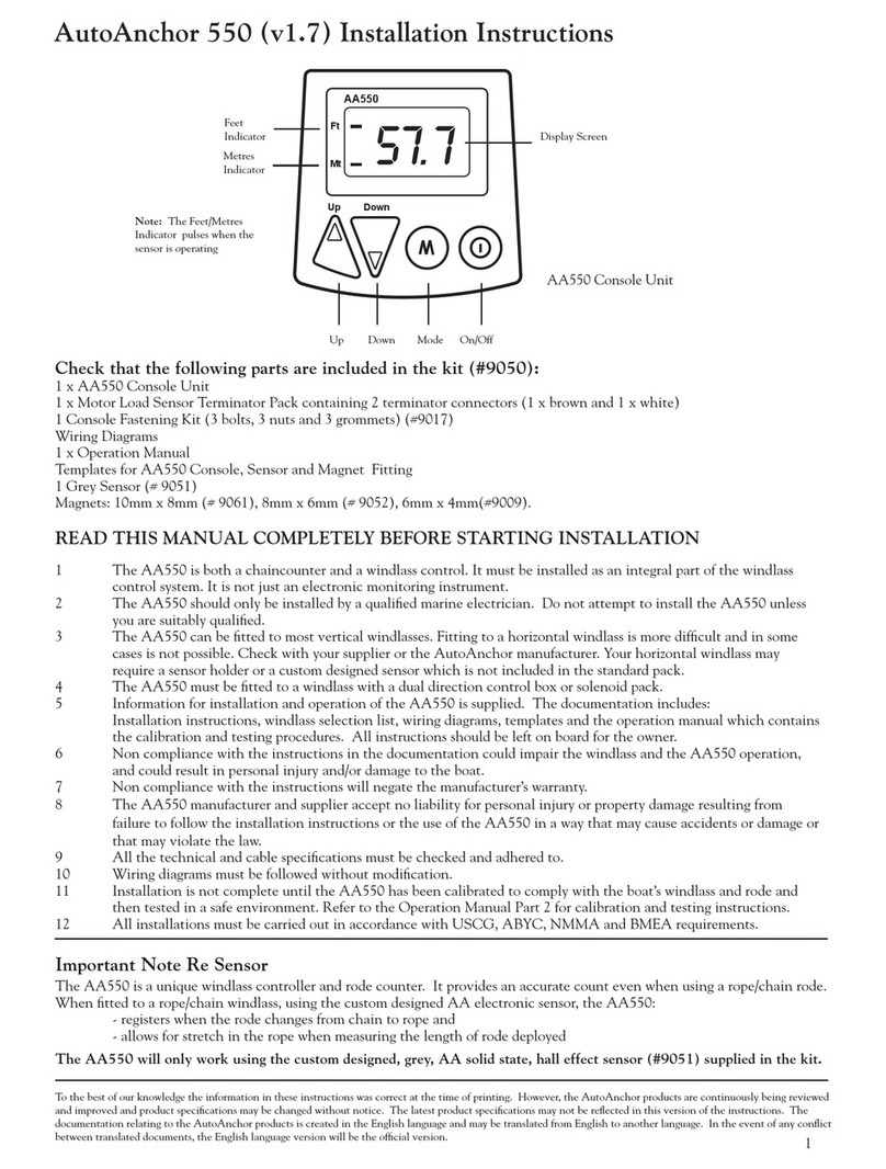 Lewmar AA550 installation instructions