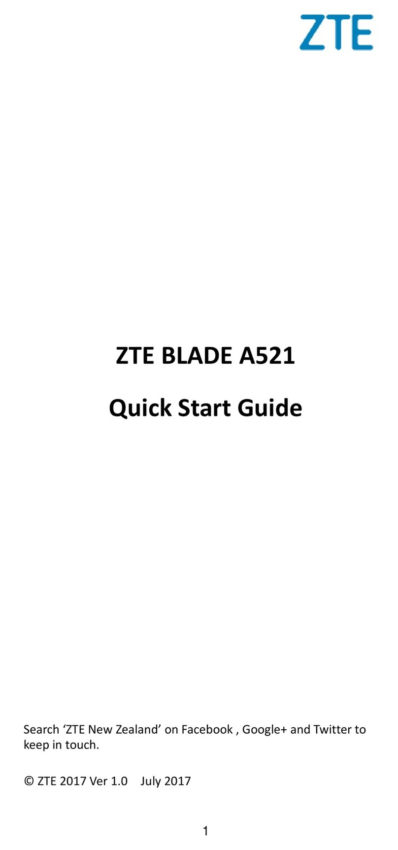 Zte BLADE A521 User manual