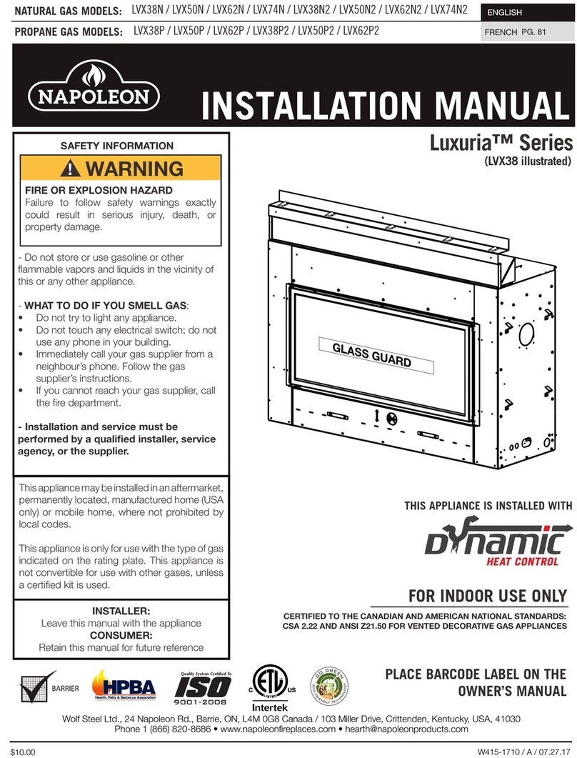 Napoleon LVX38N installation manual Napoleon LVX38N installation manual