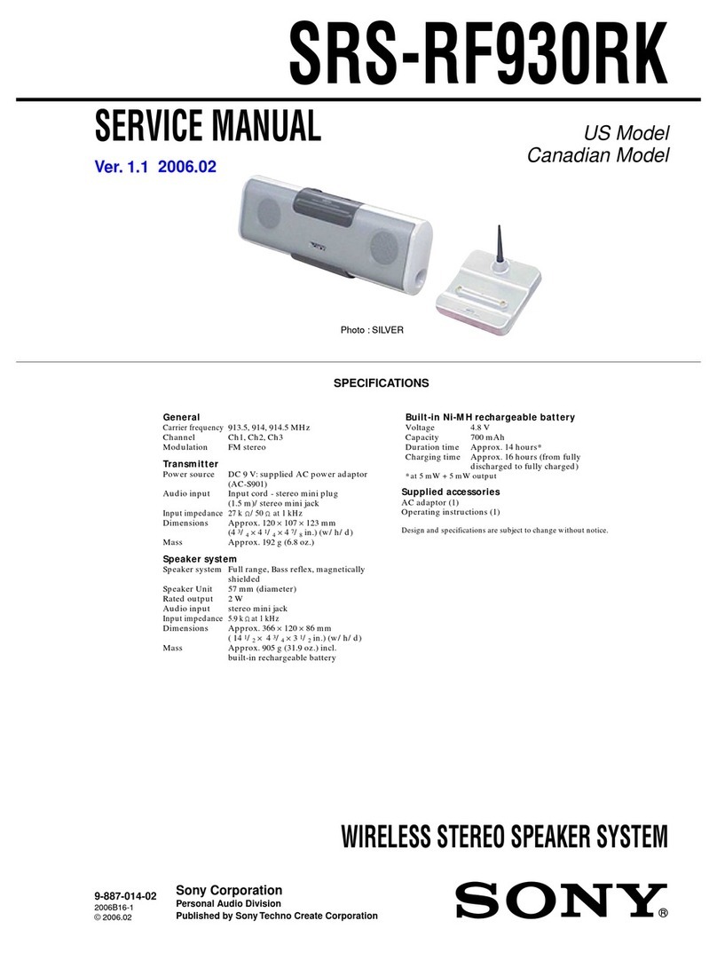 Sony SRS-RF930RK - Wireless Speaker Sys User manual