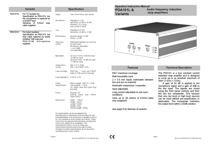 Farnell PDA101L Operation instructions