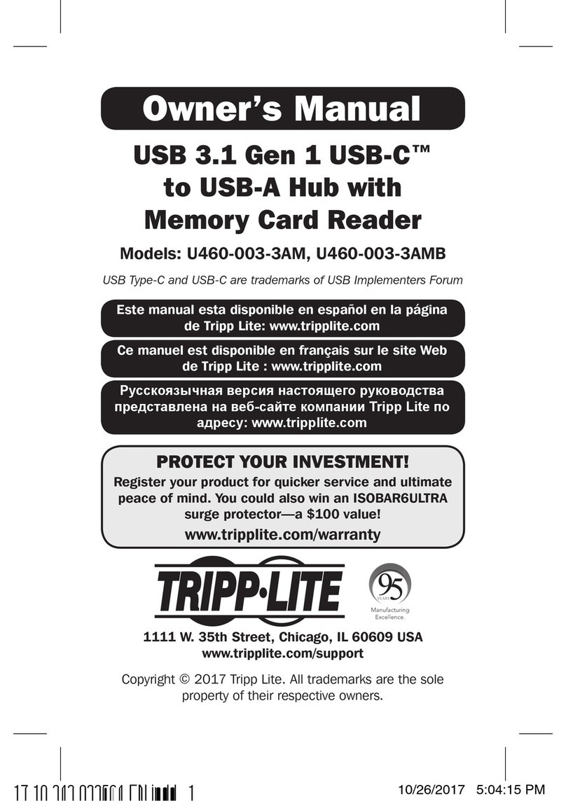 Tripp Lite U460-003-3AM User manual Tripp Lite U460-003-3AM User manual