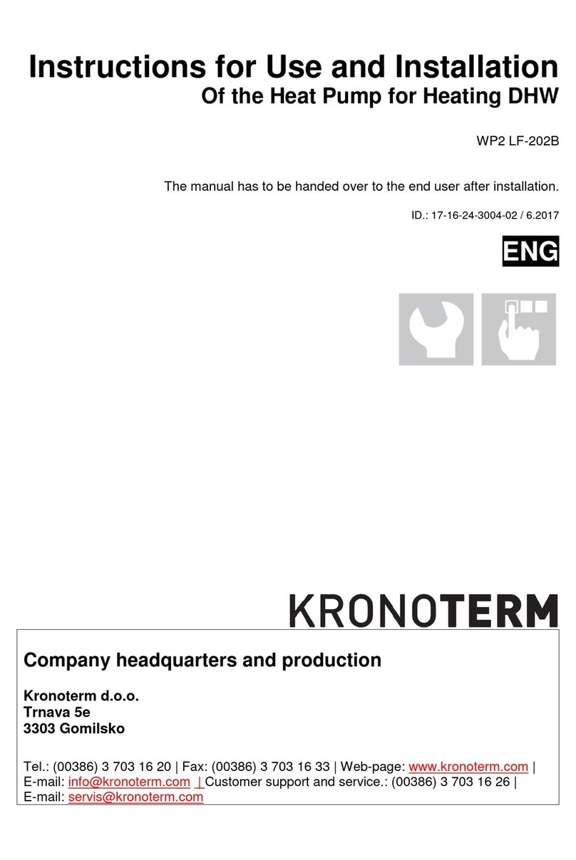 Kronoterm WP2 LF-202B Instructions for use and installation