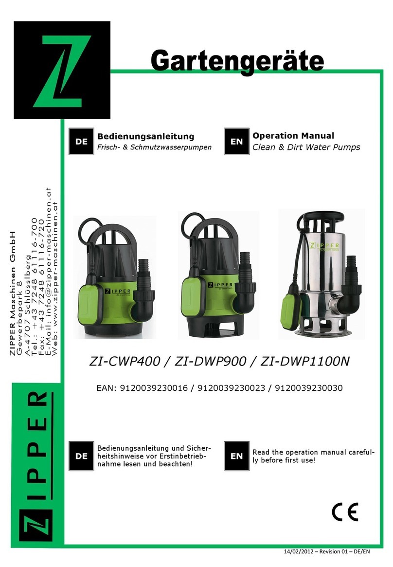 Zipper Mowers ZI-DWP900 Operation manual Zipper Mowers ZI-DWP900 Operation manual