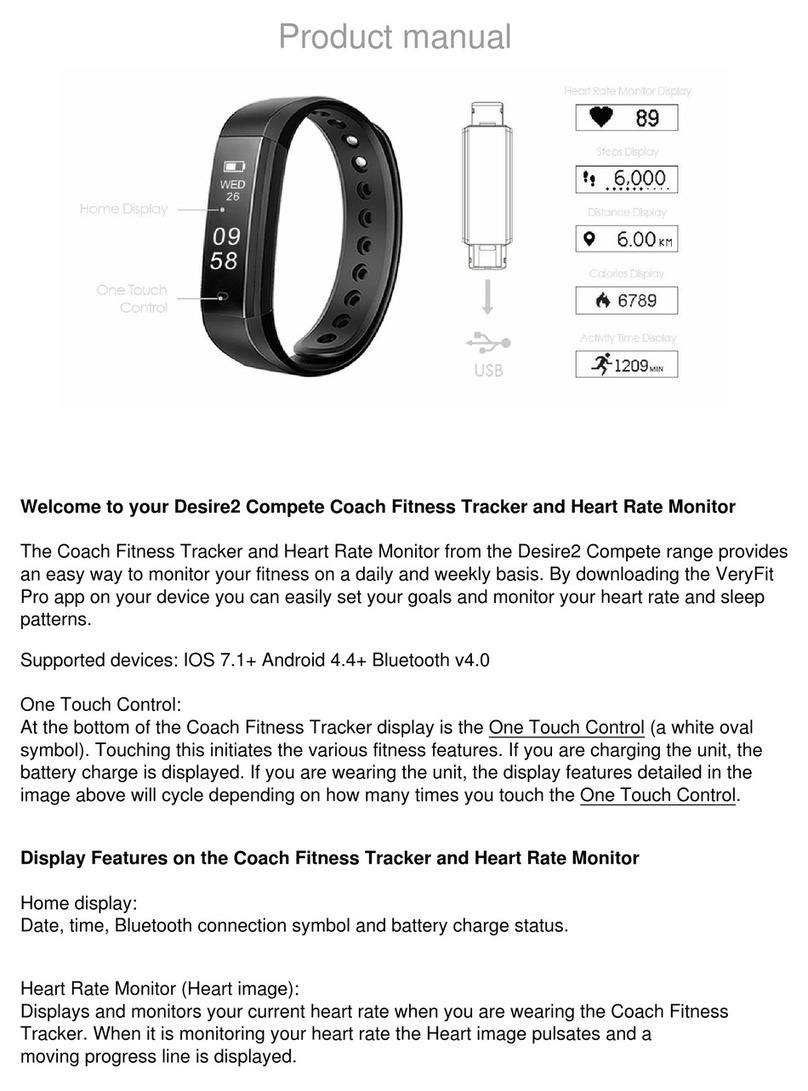 Desire2 Compete Coach Fitness Tracker and Heart Rate... product manual