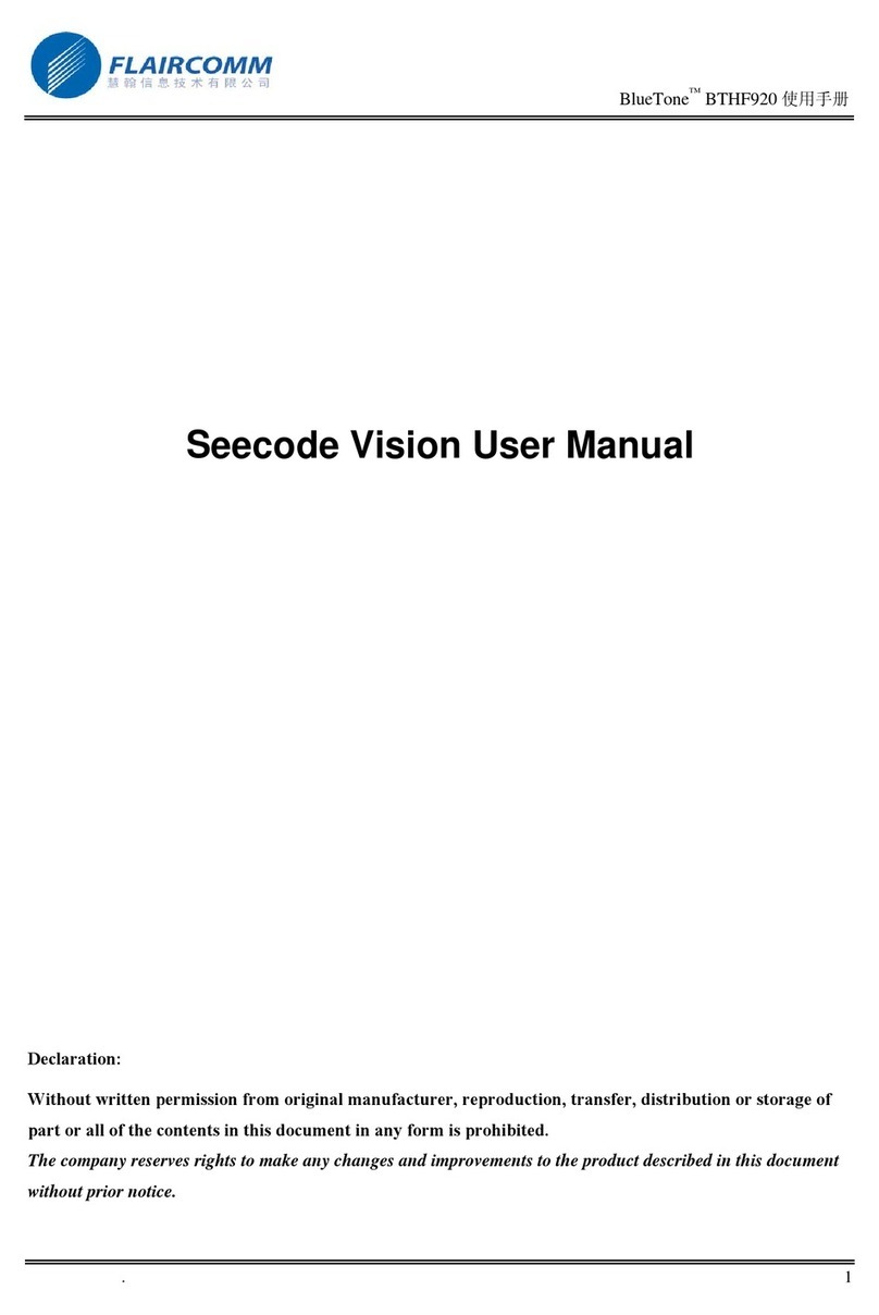 Flaircomm Technologies BlueTone BTHF920 user manual Flaircomm Technologies BlueTone BTHF920 user manual