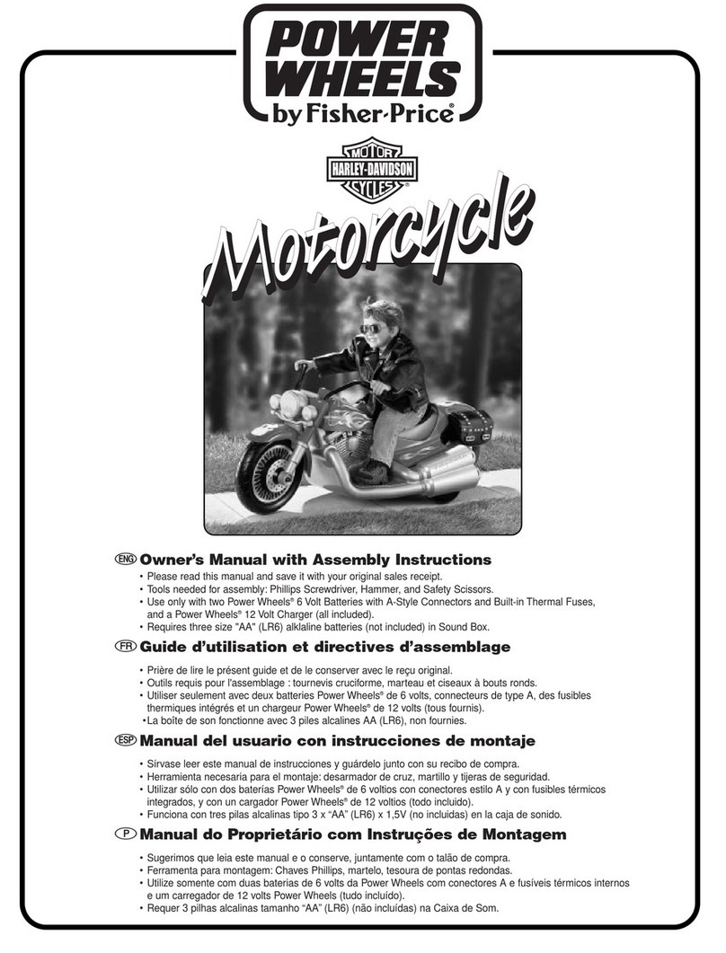 Power Wheels Motorcycle Owner's manual with assembly instructions