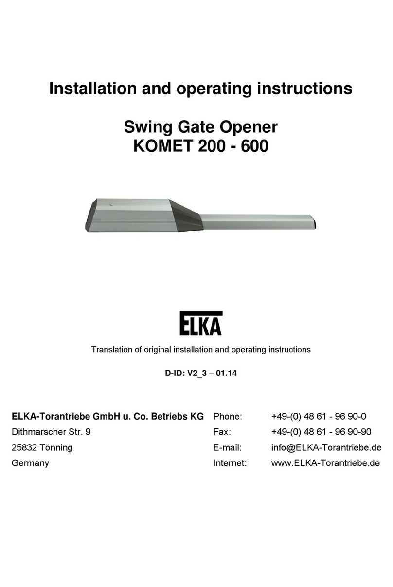 Elka KOMET 280 Installation and operating instructions