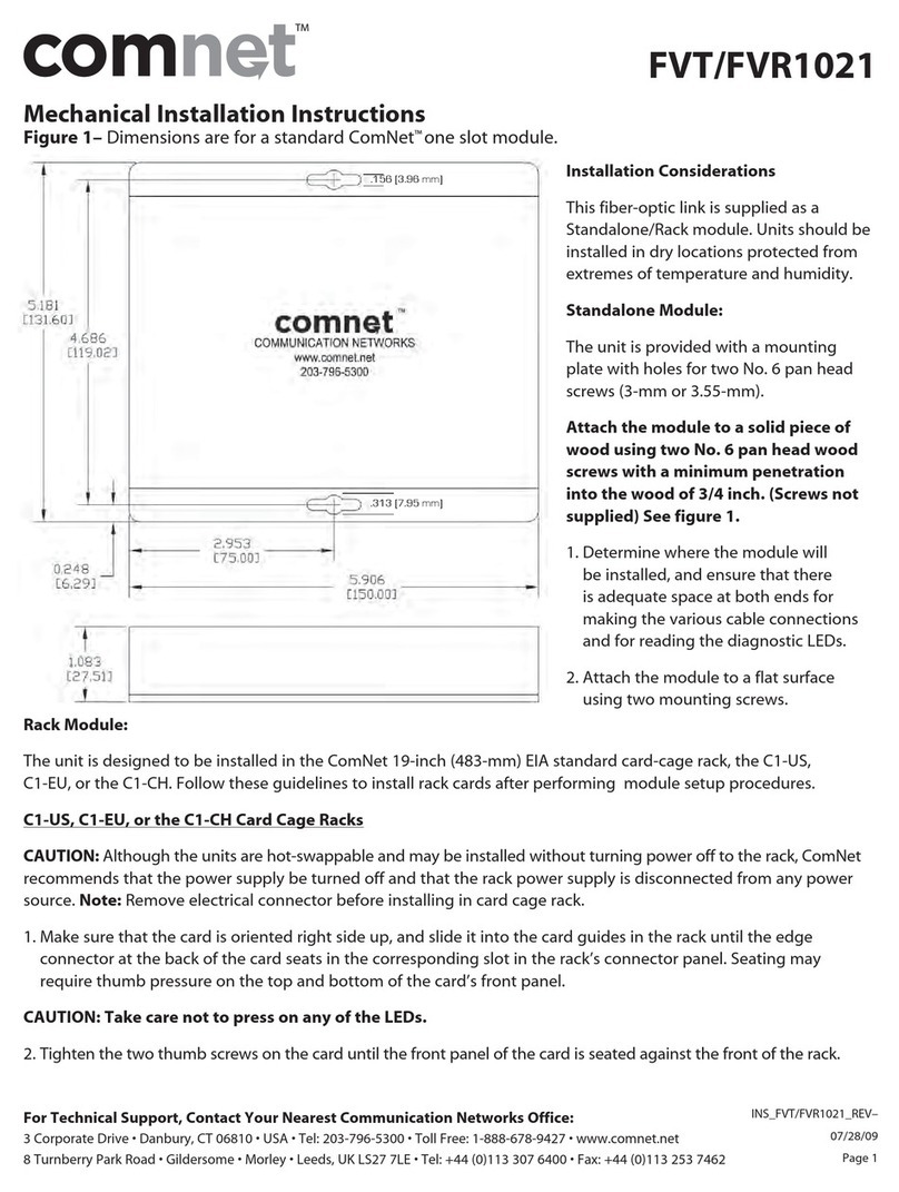 Comnet FVT1021 series User manual