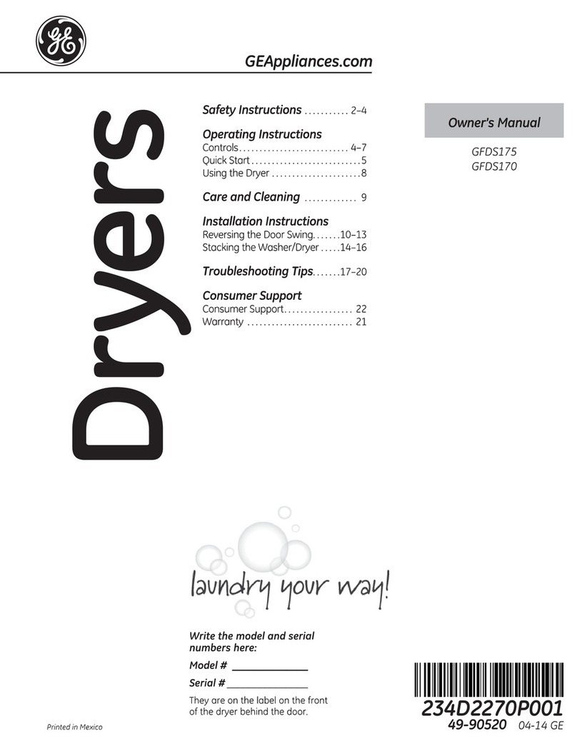 GE GFDS170 User manual