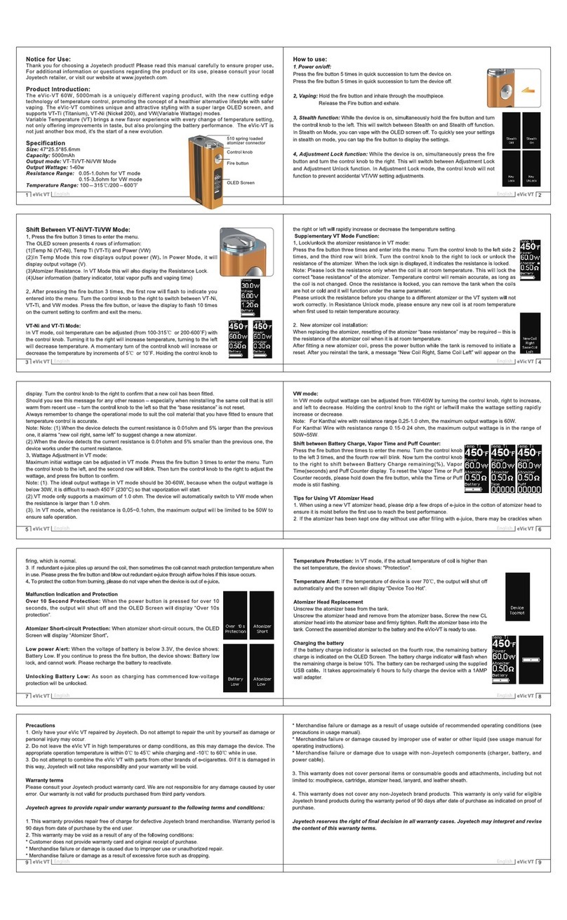 Joyetech eVic-VT 60W manual