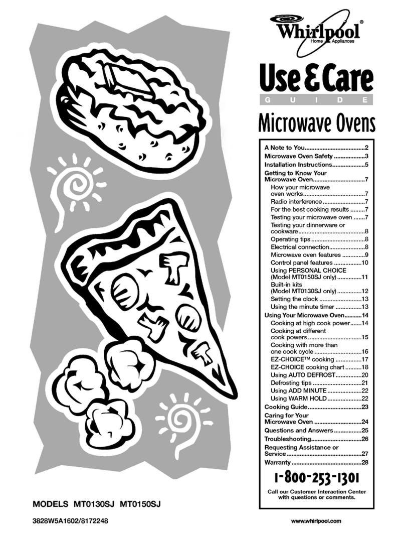 Whirlpool MT0130SJ User manual