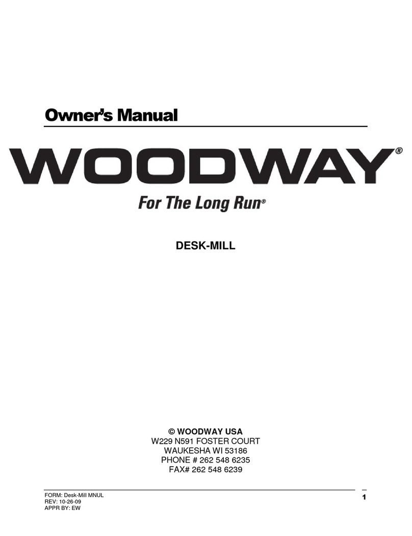 Woodway DESK-MILL owner's manual