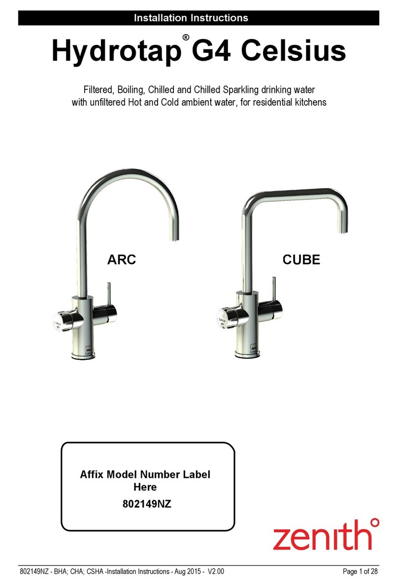 Zenith Hydrotap G4 Celsius installation instructions