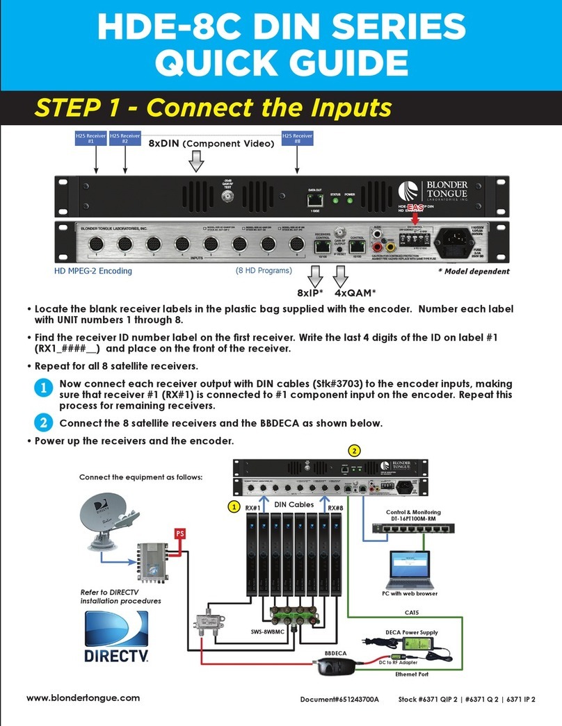 Blonder tongue HDE-8C User manual