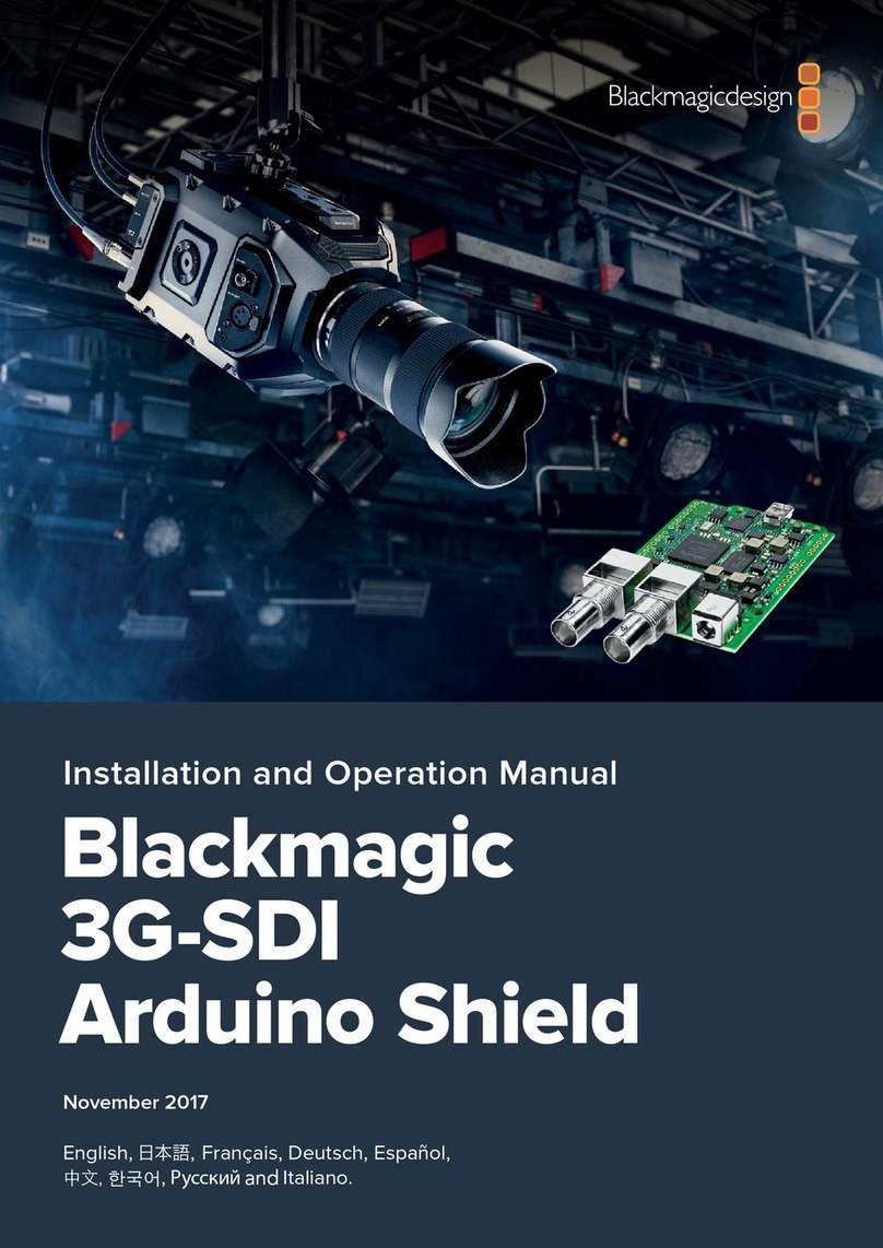 Blackmagicdesign Design 3G-SDI Arduino Shield Installation and operation manual