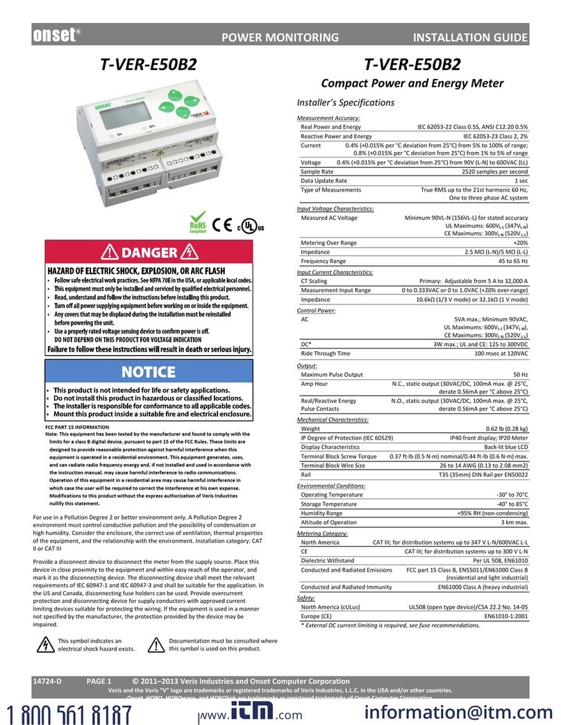 Onset T-VER-E50B2 installation guide