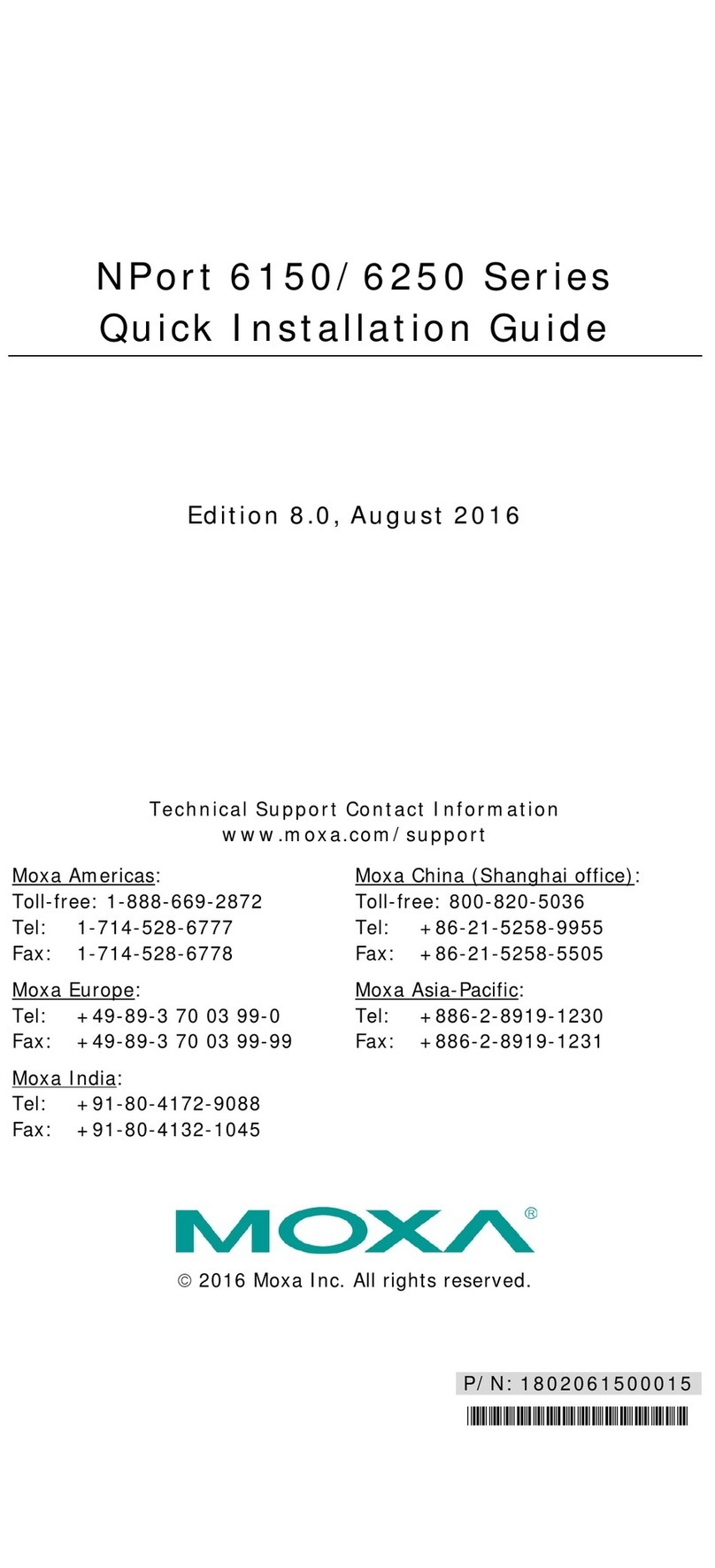 Moxa Technologies NPort 6150 Series User manual