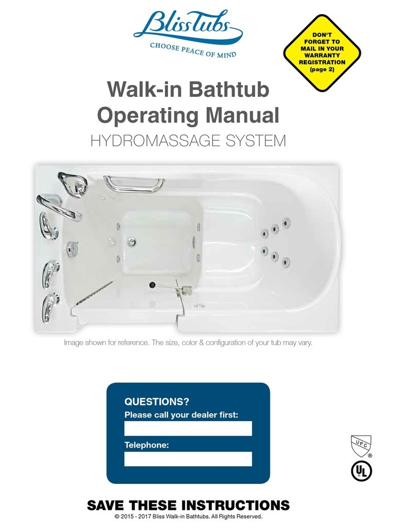 Bliss Tubs B3252HC operating manual