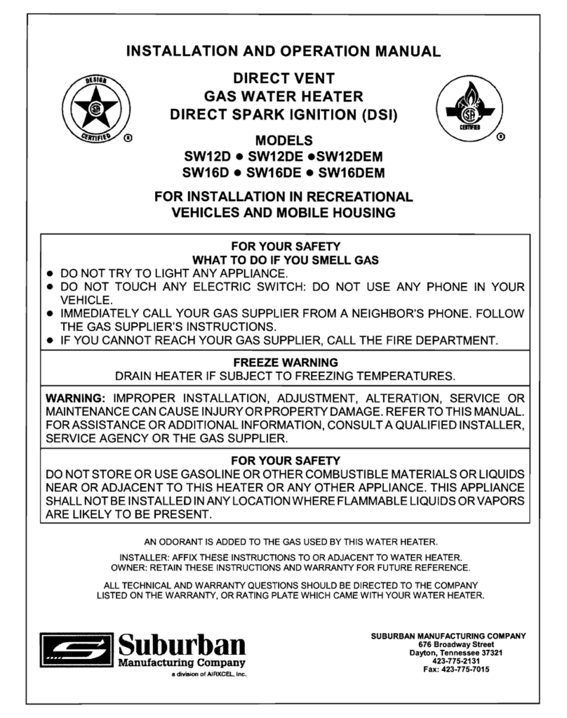 Suburban SW12D Installation and operation manual