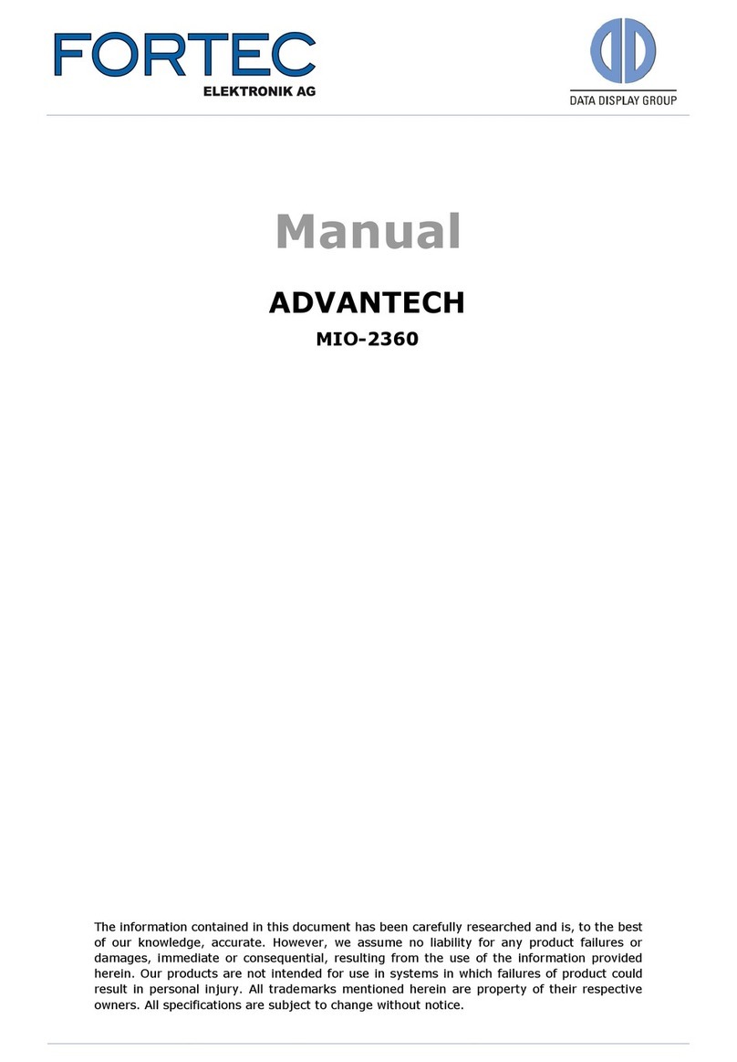 Advantech MIO-2360 SBC User manual