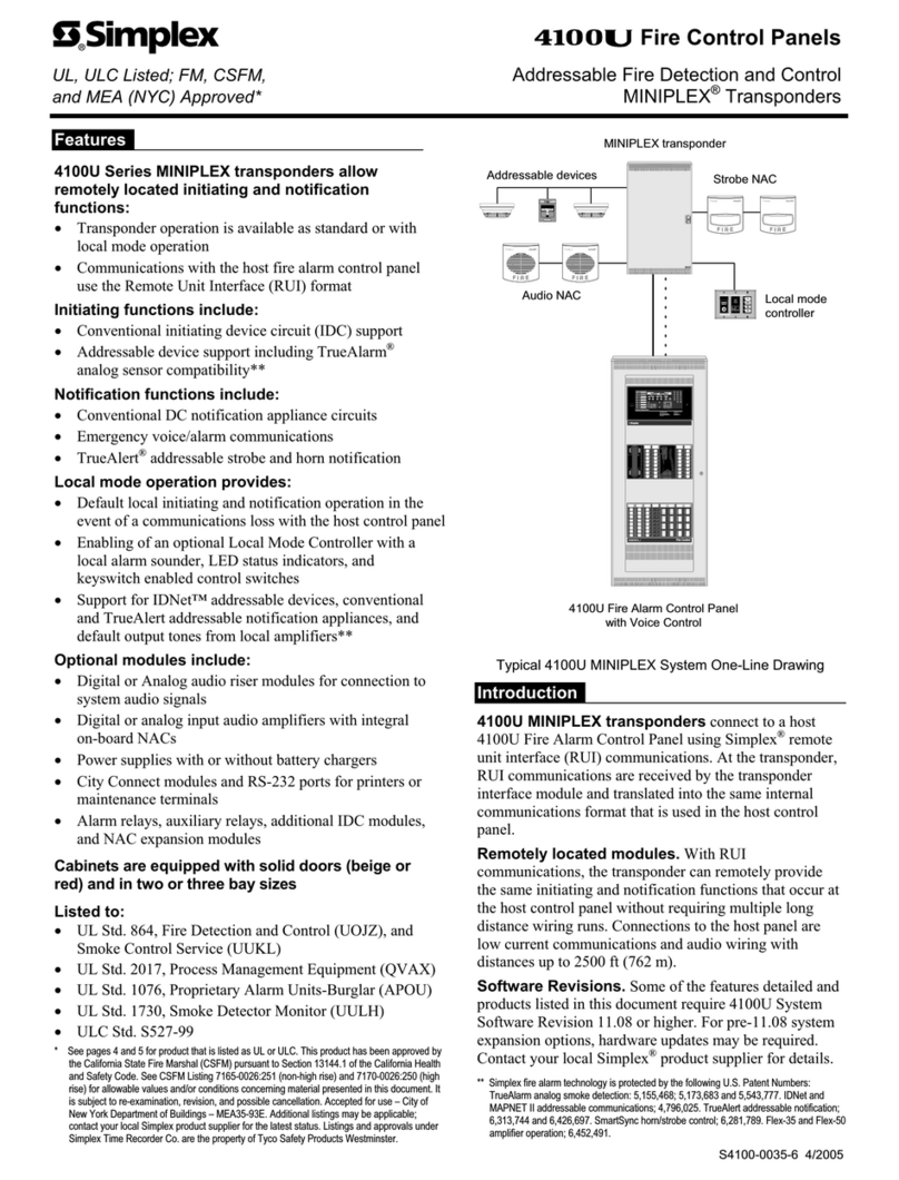 Simplex MINIPLEX 4100-9600 User manual