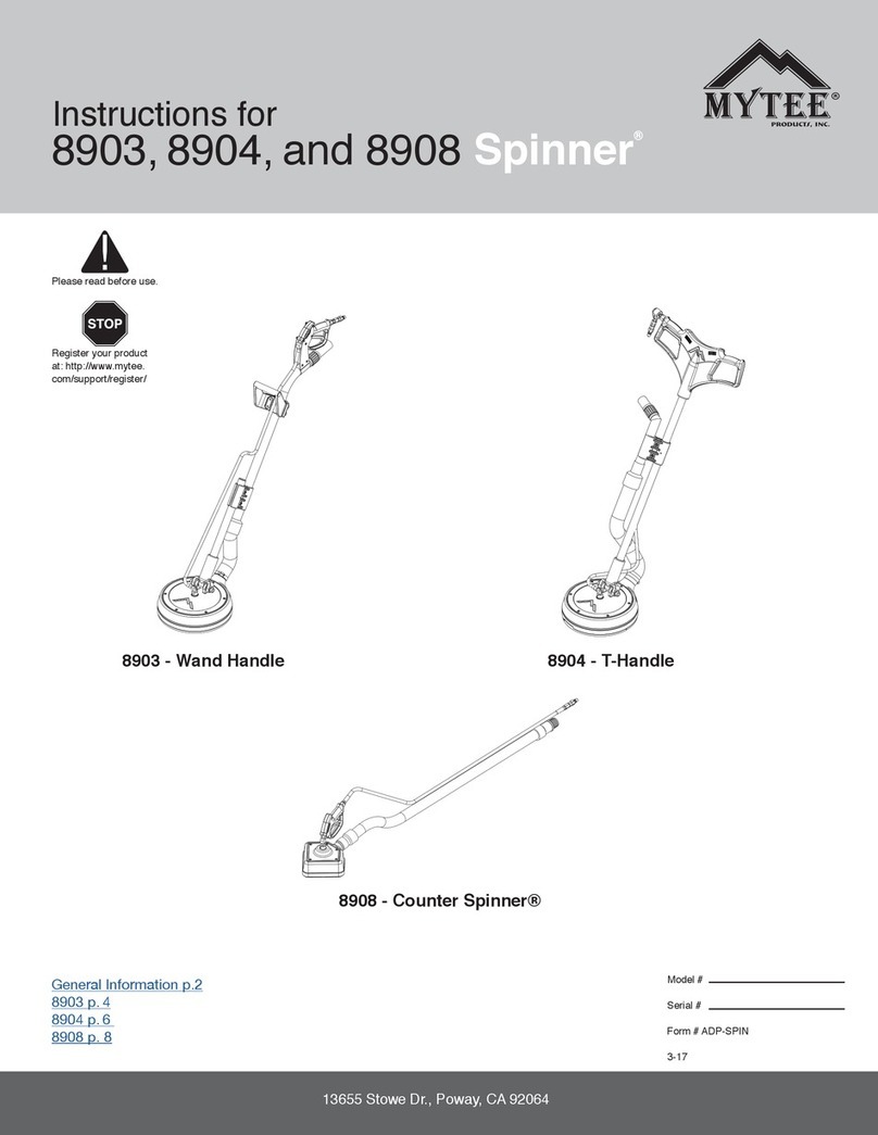 Mytee Spinner 8903 User manual Mytee Spinner 8903 User manual