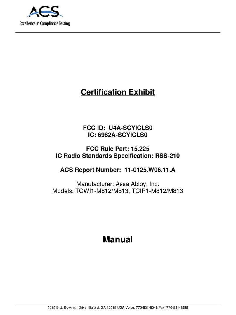 Assa Abloy TCWI1-M812 User manual