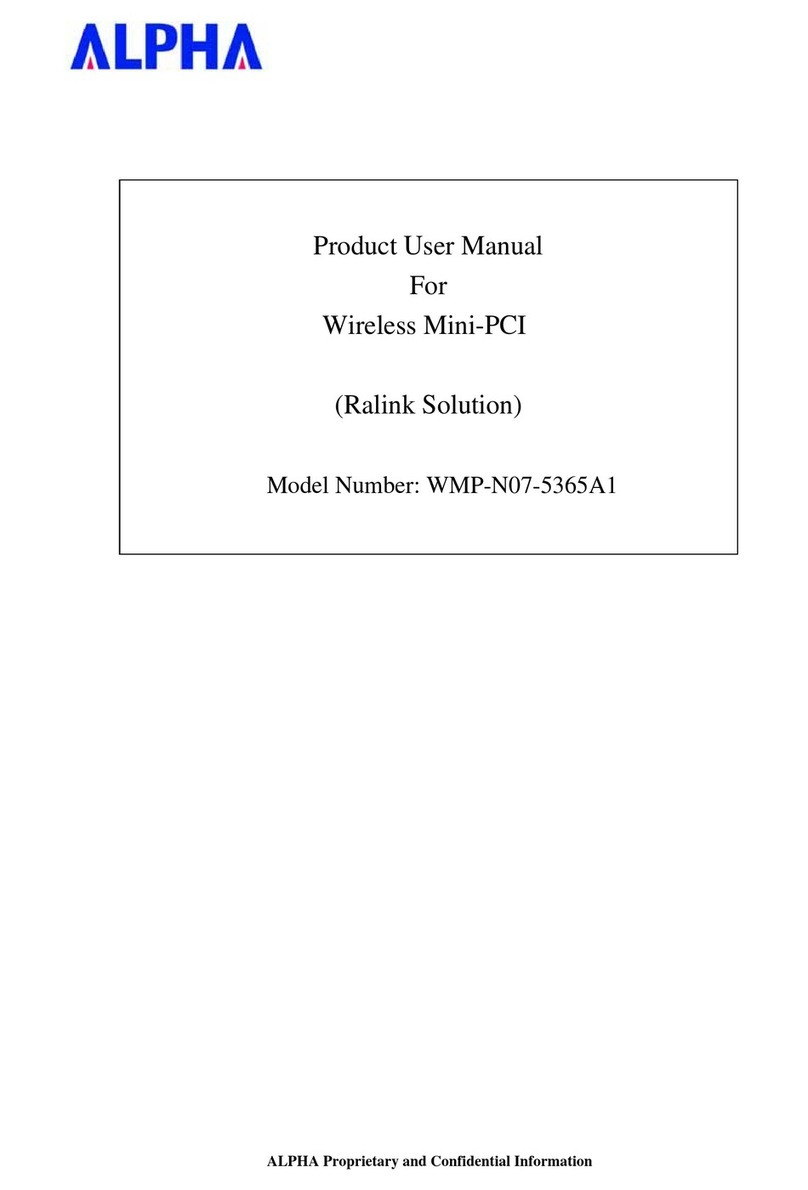Alpha WMP-N07-5365A1 Product user manual