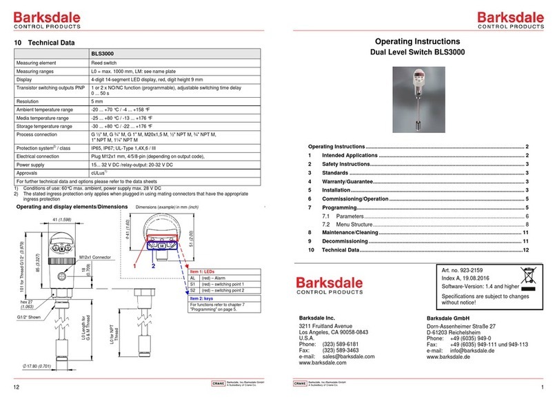 Barksdale BLS3000 User manual