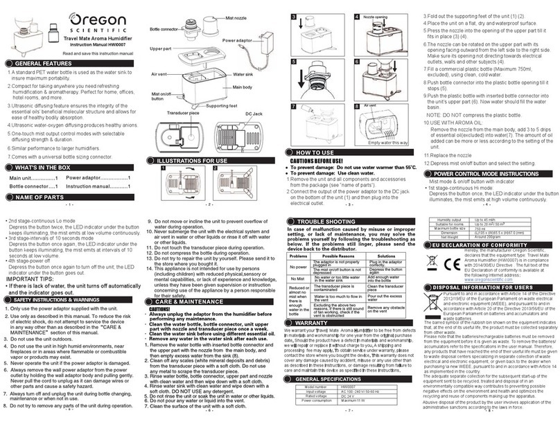 Oregon Scientific HWI0007 instruction manual