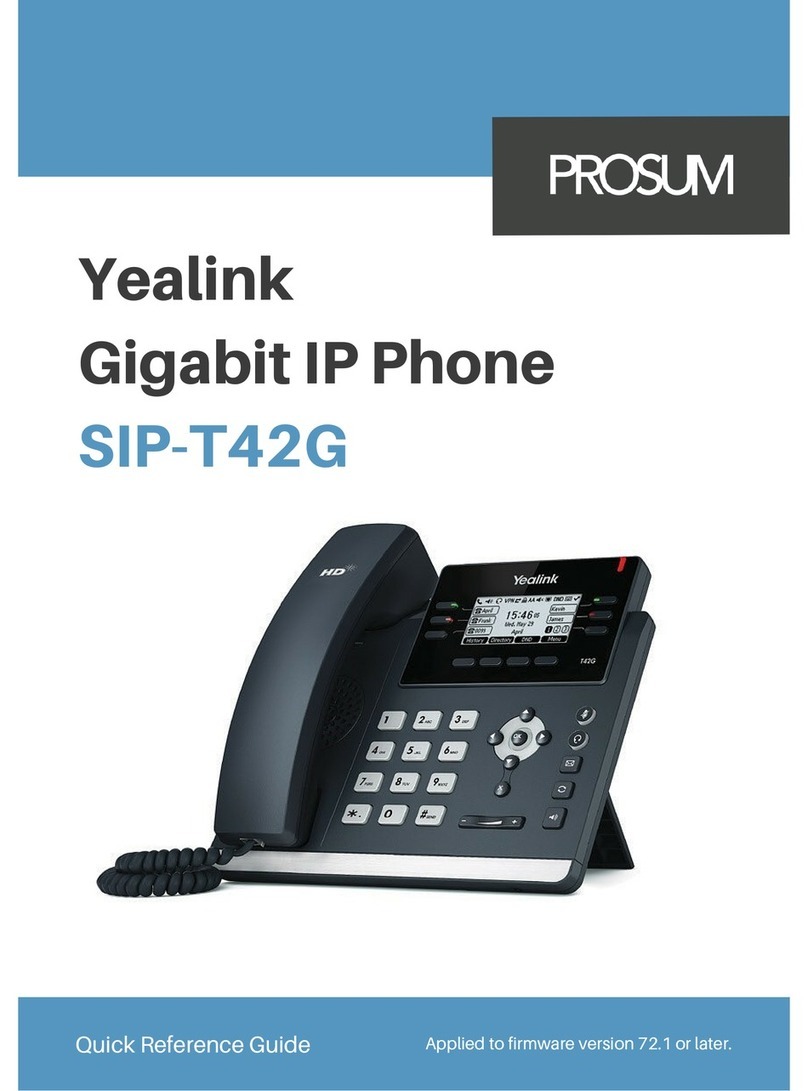 ProSum Yealink SIP-T42G Quick reference guide