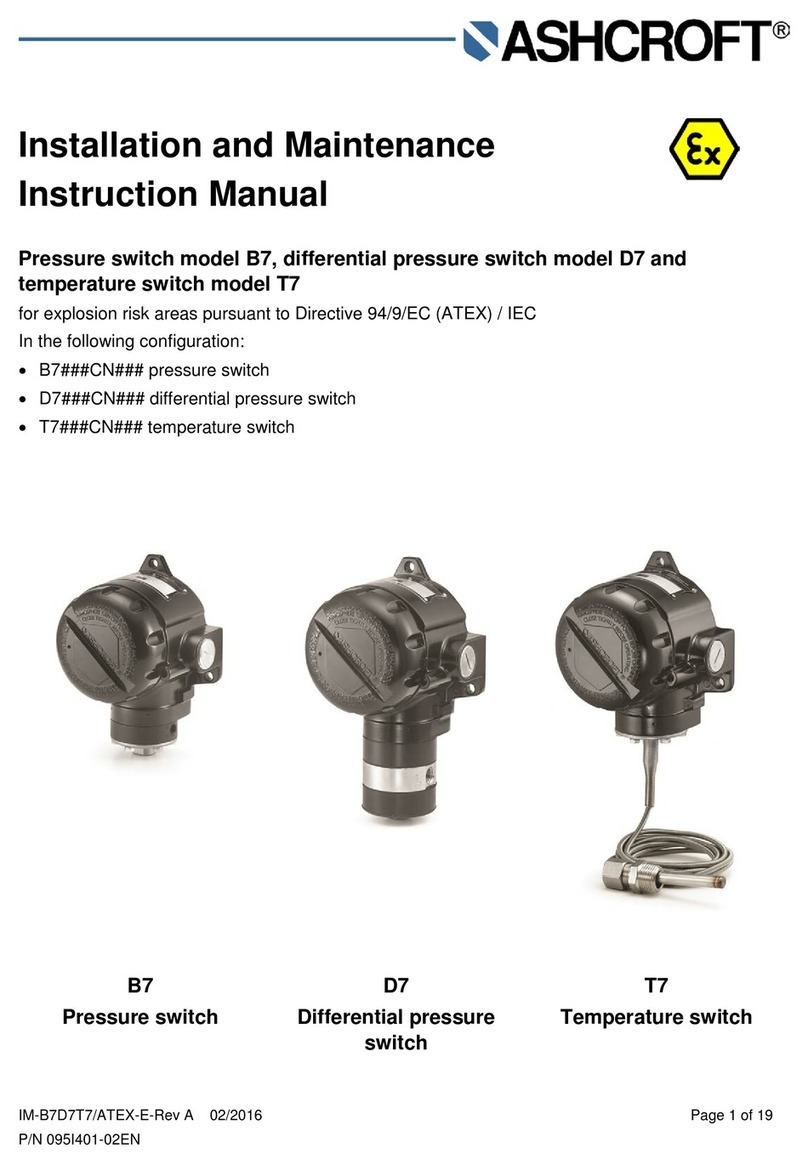 Ashcroft D7 series Installation and maintenance manual