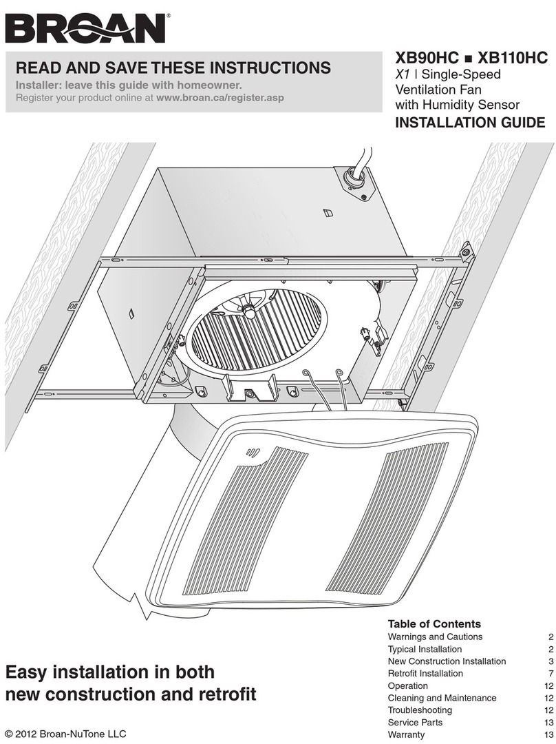 Broan XB90HC User manual