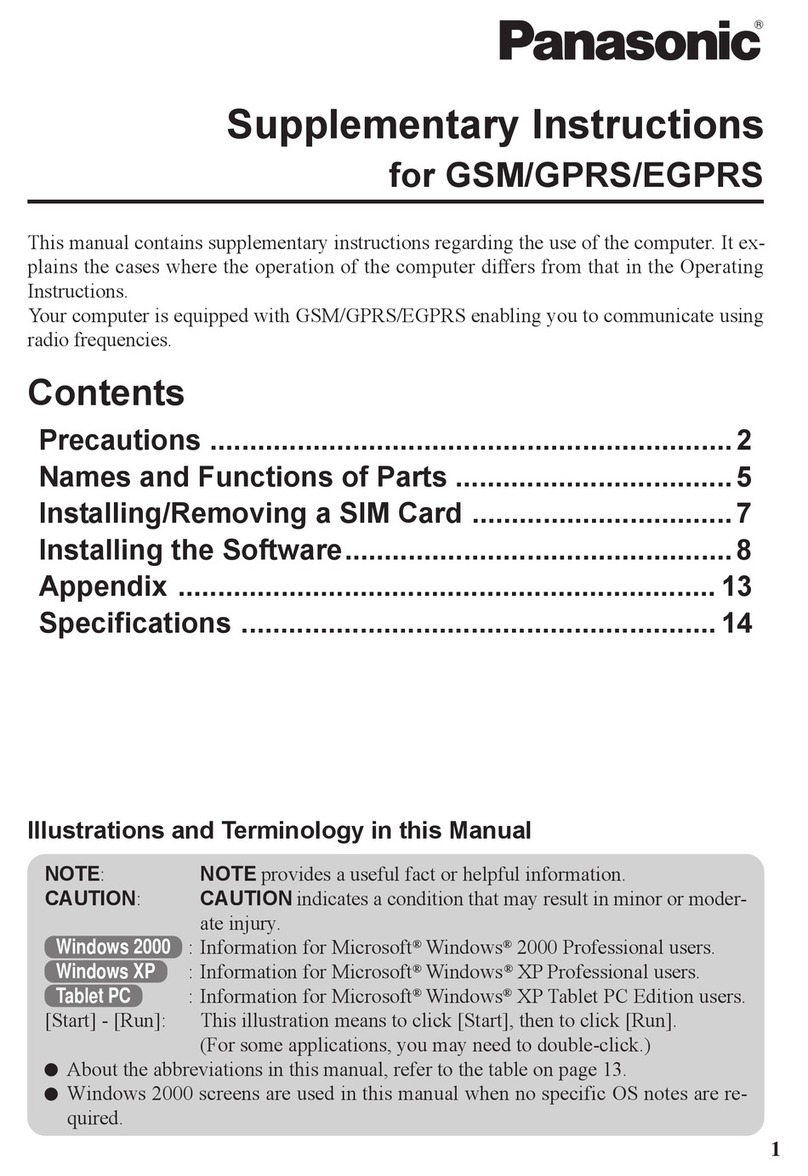 Panasonic Toughbook CF-18 mk3 Supplementary instructions Panasonic Toughbook CF-18 mk3 Supplementary instructions