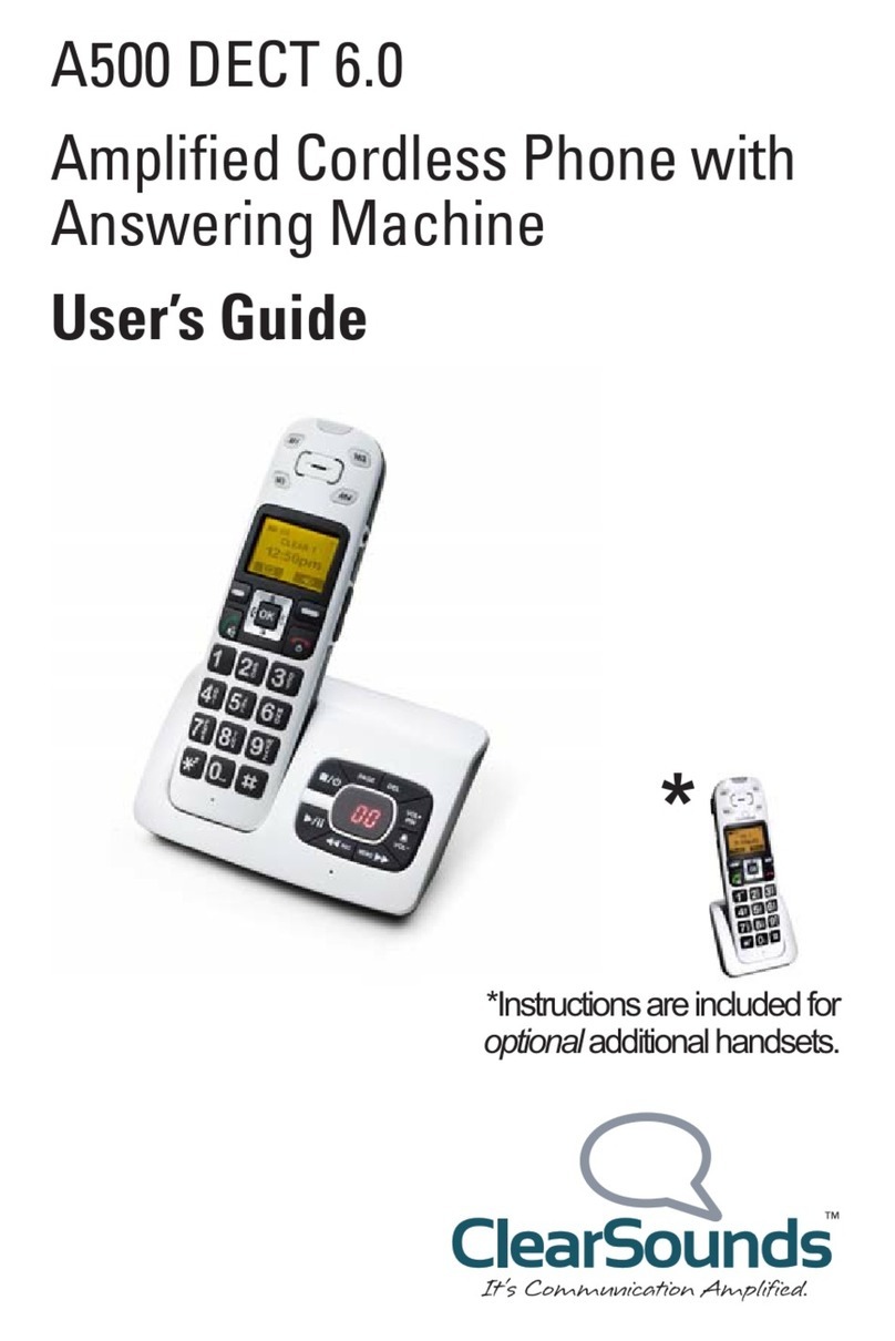 ClearSounds A500 DECT 6.0 User manual ClearSounds A500 DECT 6.0 User manual