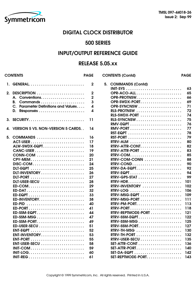 Symmetricom TimeProvider 500 series reference guide