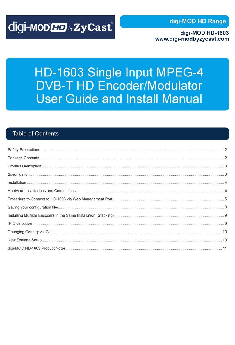 ZyCast digi-MOD HD-1603 User guide and installation manual