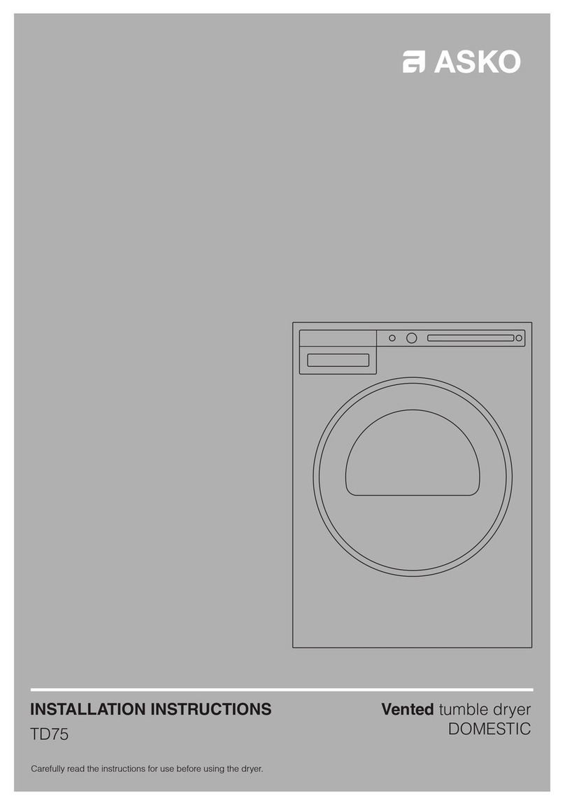 Asko TD75 installation instructions