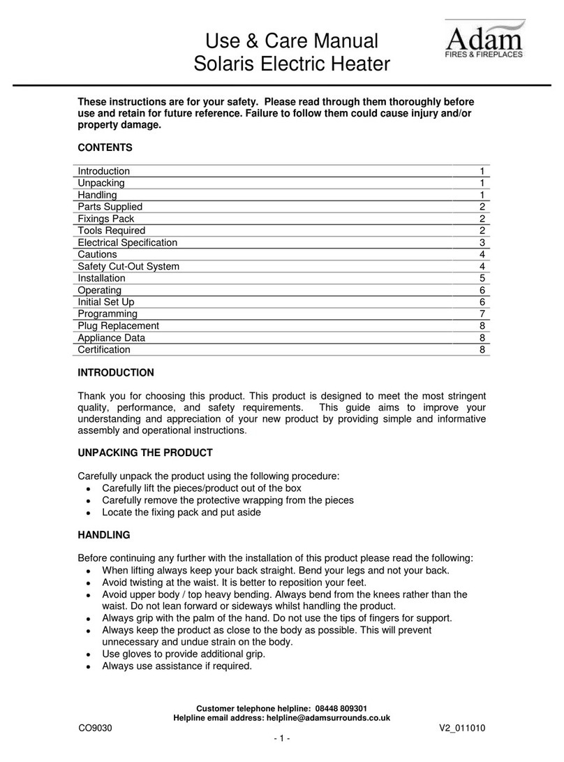 Adam Solaris Use & care manual