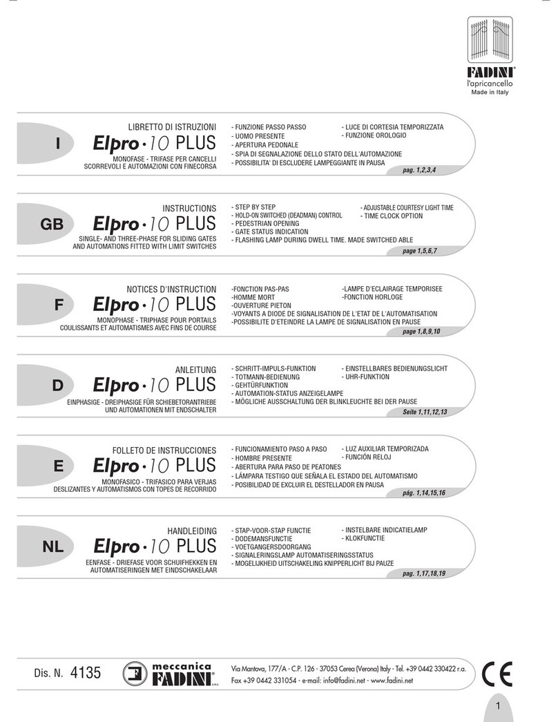 fadini Elpro 10 plus instructions