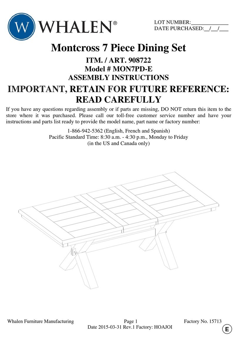 Whalen Montcross 908722 User manual
