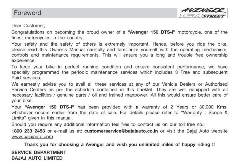 Bajaj Auto Avenger 150 Street User manual