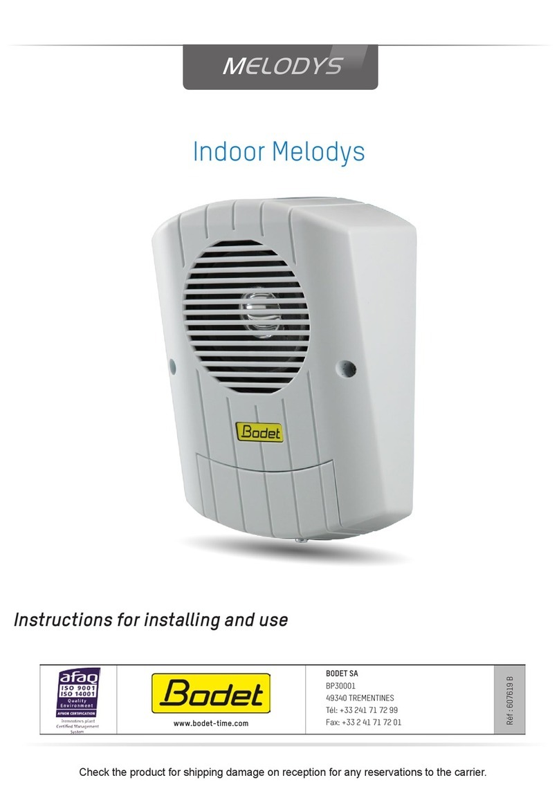 Bodet BP30001 Instructions for installing and use